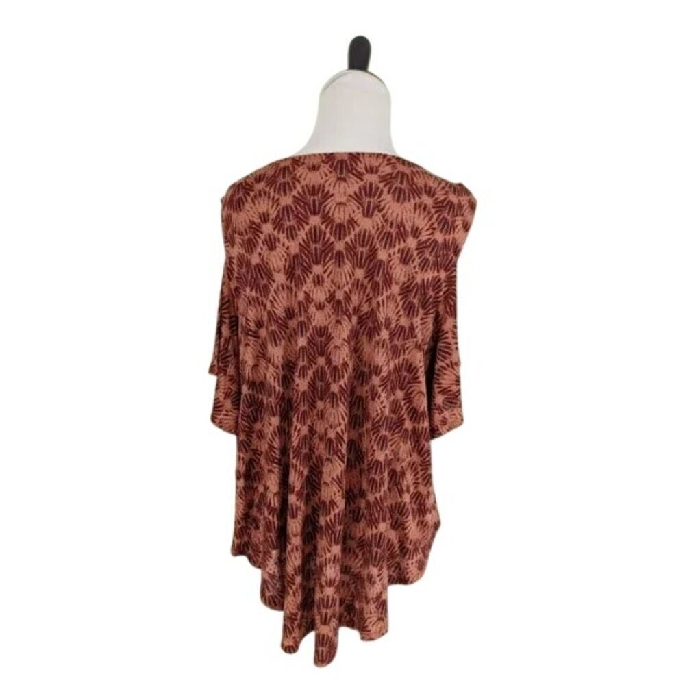 Free People Bittersweet Orange Linen Cold Shoulder Top - Picture 5 of 8
